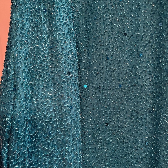 Teal beaded/sequin prom dress - Picture 1 of 3
